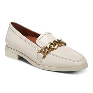 Vionic EUC Mizelle Loafer Leather Chain Cream Womens 9.5 Old Money Quiet Luxury
